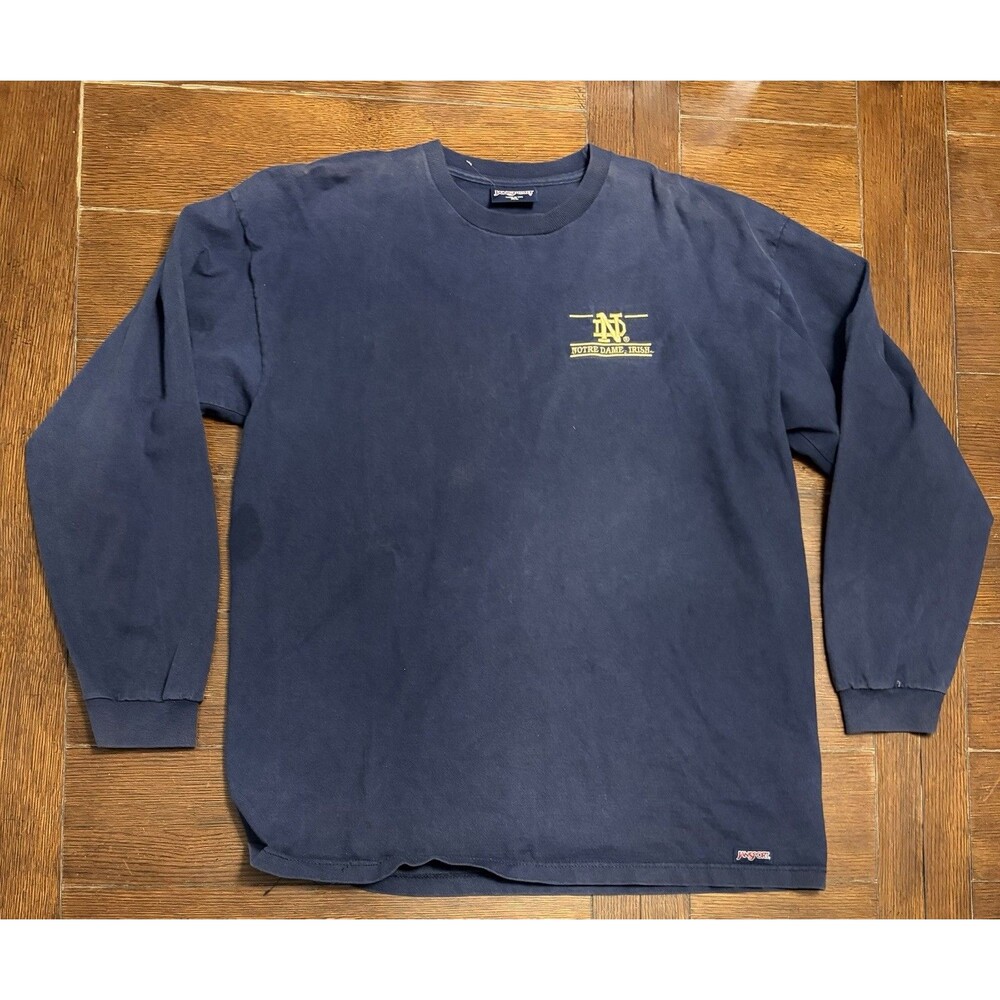 Vintage Notre Dame Men’s Size XL Made In USA Navy Long Sleeve T Shirt
